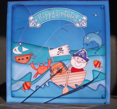 8 x 8 Birthday Pirates Fan Pyramage Kit by S.Elisabet Osborn Wright