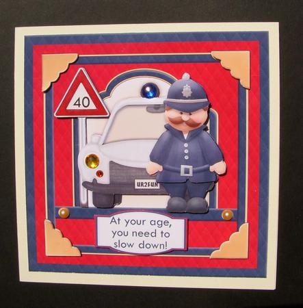 Police Warning at Your Age You Need to Slow Down Decoupage by S.Elisabet Osborn Wright