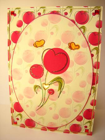 Red Heart Flower Quick Card by S.Elisabet Osborn Wright
