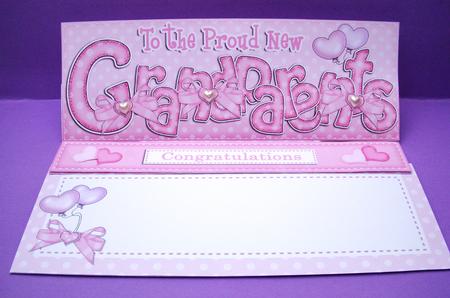 Large Dl New Grandparents Easel Card Kit N Envelope by S.Elisabet Osborn Wright