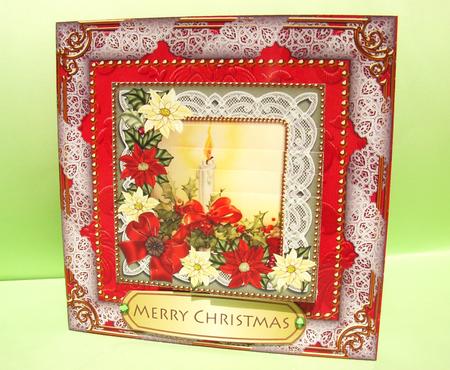 Robin 1 Holly 5inch Square Plain Folded Card by S.Elisabet Osborn Wright