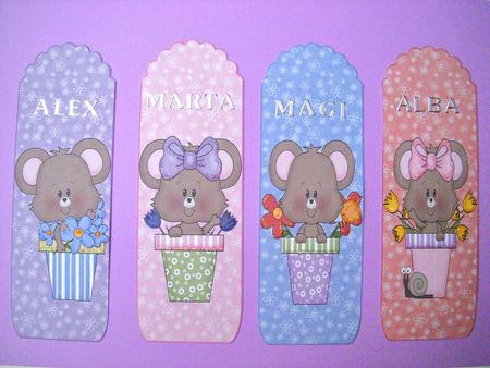 Flower Pot Mice Book Marks by S.Elisabet Osborn Wright