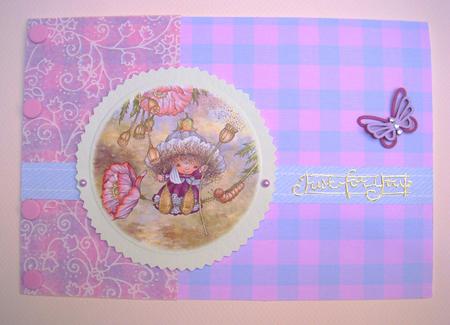 Pink and Lilac Gingham Backing Paper by S.Elisabet Osborn Wright