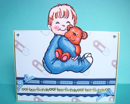 Nappy Diaper Pins in Blue A4 Backing Paper by S.Elisabet Osborn Wright