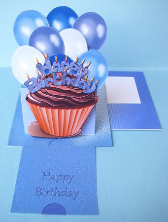 Slider-easel - Birthday Cupcake Blue by S.Elisabet Osborn Wright
