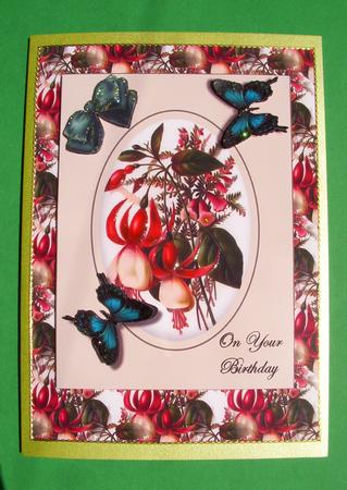 Fuschia Birthday Butterflies by S.Elisabet Osborn Wright