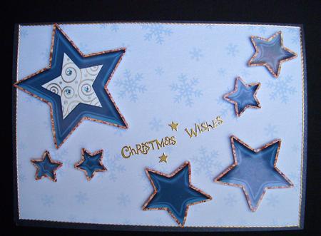Turquoise Stars with Gold Edge Embellishments by S.Elisabet Osborn Wright