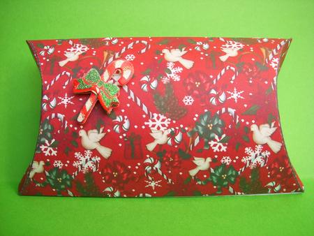 Christmas Jumble Pillow Box in Red by S.Elisabet Osborn Wright