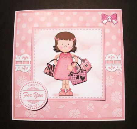 Suzi Goes Shopping Quick Card N 3D Decoupage by S.Elisabet Osborn Wright