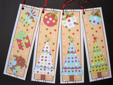 4 Christmas Decoration Bookmarks/toppers 1 by S.Elisabet Osborn Wright