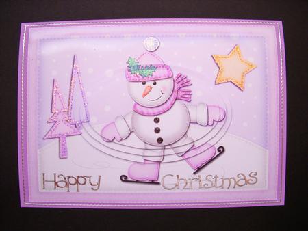 A5 Xmas Snowman Oval Pyramage Topper by S.Elisabet Osborn Wright