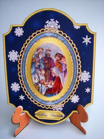 Christmas Blank Card with Oval Frame 3 by S.Elisabet Osborn Wright