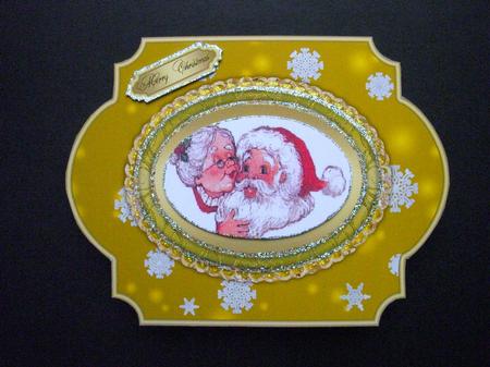 Christmas Blank Card with Oval Frame 7 by S.Elisabet Osborn Wright