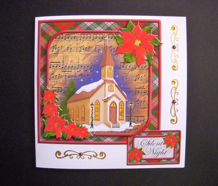 Midnight Christmas Church Square Topper by S.Elisabet Osborn Wright