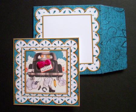 Wedding Car 1 Anglaise Midi Card and Envelope by S.Elisabet Osborn Wright
