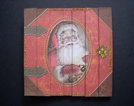 Father Christmas Book 5inch Square Straight 2 Side Stacker by S.Elisabet Osborn Wright