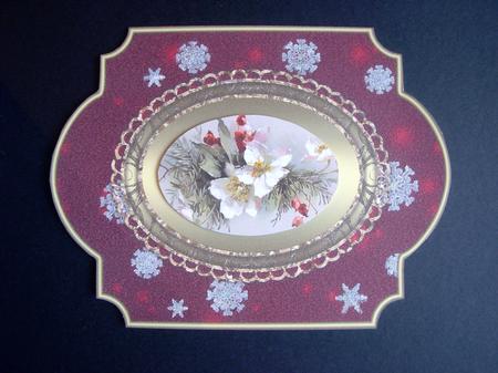 Christmas Blank Card with Oval Frame 9 by S.Elisabet Osborn Wright