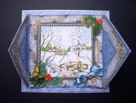 Winter Morning Holly 5in Scalloped Side Stacker by S.Elisabet Osborn Wright