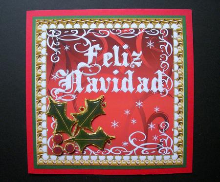 Feliz Navidad Topper with Swirls & Holly 1 by S.Elisabet Osborn Wright