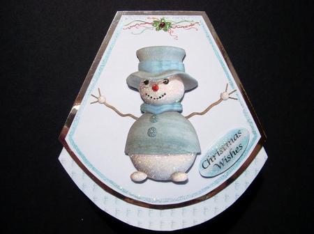 Blue Wobbly Snowman by S.Elisabet Osborn Wright