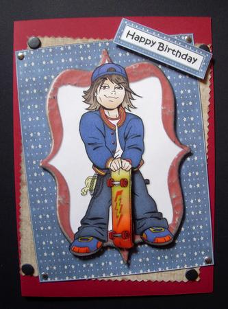Ryder Cole with His Skateboard Quick Card by S.Elisabet Osborn Wright