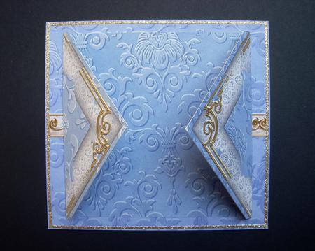 Angels Bell Pulling Snow Plain 5inch Square Envelope Backer by S.Elisabet Osborn Wright