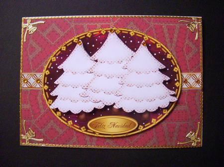 Three Christmas Trees Oval Shaped Topper 3 by S.Elisabet Osborn Wright