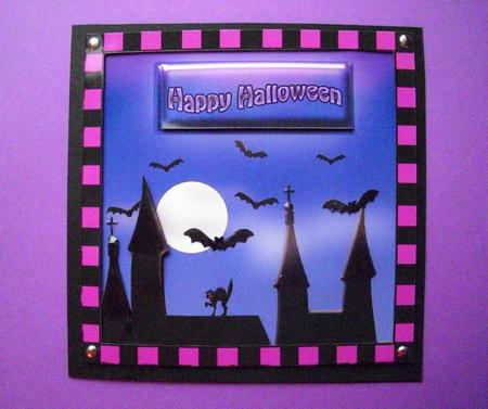 Square Halloween Rooftops Card by S.Elisabet Osborn Wright