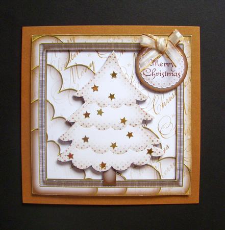 Christmas Tree on Scalloped Layers Large Topper 3 by S.Elisabet Osborn Wright