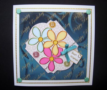 Happy Birthday Gold Text Large Square Backings Kit by S.Elisabet Osborn Wright