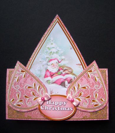 Sleeping Santa Happy Pink Christmas Teardrop Trio Kit by S.Elisabet Osborn Wright