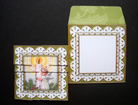 Candle Angel Anglaise 3in Card Envelope Corner Stacker Aio by S.Elisabet Osborn Wright