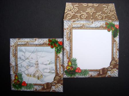 Church Holly Mini Card Envelope Duo Corner Stacker Aio by S.Elisabet Osborn Wright