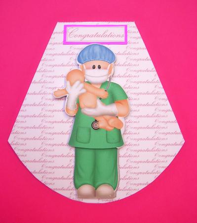 New Baby Girl Wobble Card by S.Elisabet Osborn Wright