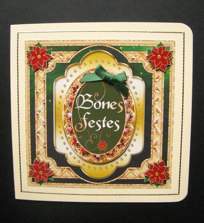 Bones Festes Topper with 4 Poinsettias by S.Elisabet Osborn Wright