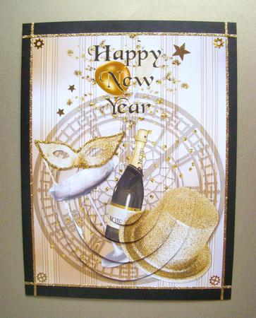 Golden Happy New Year Oval Pyramid by S.Elisabet Osborn Wright