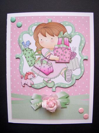 Izzy Goes Shopping for Her Birthday Quick Card by S.Elisabet Osborn Wright