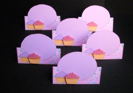 Spotty Cupcake Place Cards (pink/purple) by S.Elisabet Osborn Wright