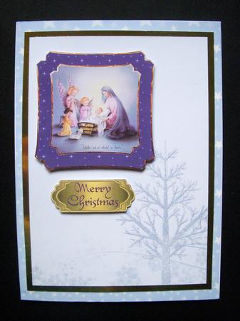 Winter Tree with Snowflakes A4 Backing Paper in Blue by S.Elisabet Osborn Wright