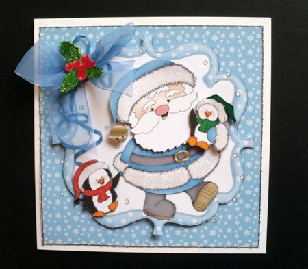 Santa Lets Go Home Blue Quick Card by S.Elisabet Osborn Wright