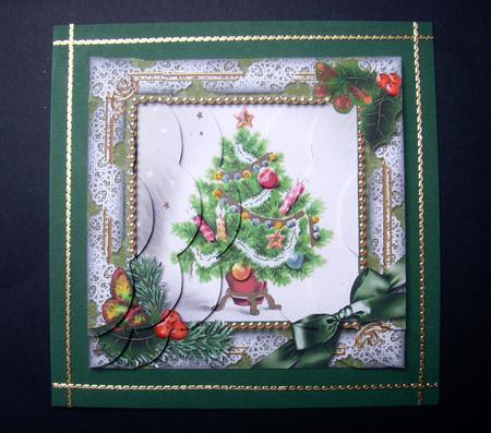 Elegant Tree Holly 5in Scalloped Side Stacker by S.Elisabet Osborn Wright