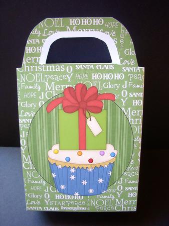Green Christmas Cupcake Gift Bag 4 by S.Elisabet Osborn Wright