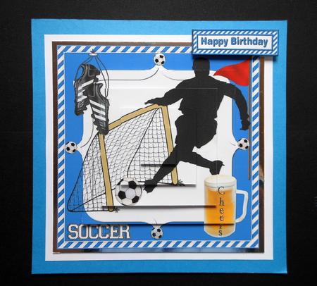 Football and a Pint Blue and White Pyramid by S.Elisabet Osborn Wright