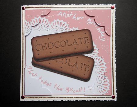 8 x 8 Bourbon Biscuits Birthday Scalloped Corner Topper by S.Elisabet Osborn Wright