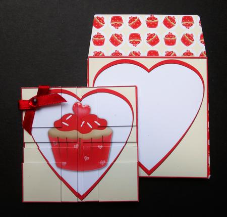 Valentine Cupcake Mini Card Envelope 4 Corner Stacker Aio by S.Elisabet Osborn Wright