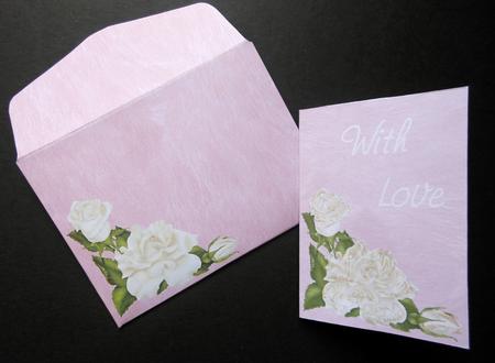 With Love Roses Mini Card & Envelope(2.5x3.5inch) by S.Elisabet Osborn Wright
