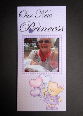 Add a Photo New Baby Girl with Easy Fold Frame by S.Elisabet Osborn Wright