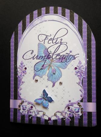 Feliz Cumpleanos Round Top Quick Card by S.Elisabet Osborn Wright