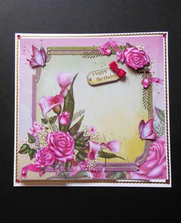 Floral Pink Delight Side Stacker by S.Elisabet Osborn Wright