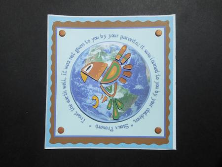 Earth Day/sioux Proverb 6x6 Card Native Eagle by S.Elisabet Osborn Wright